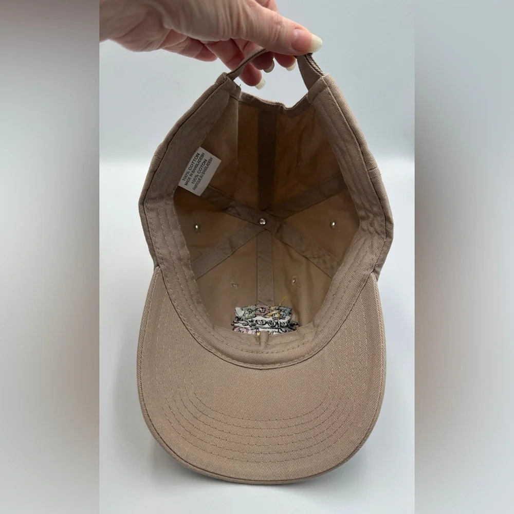 Women’s Khaki Free Your Feels Embroidered Graphic Baseball Cap Hat Adjustable